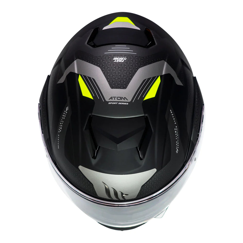 Casco De Moto MT Helmets - ATOM SV Híbrido F2 Amarillo Fluor + Antiempañante Fogoff