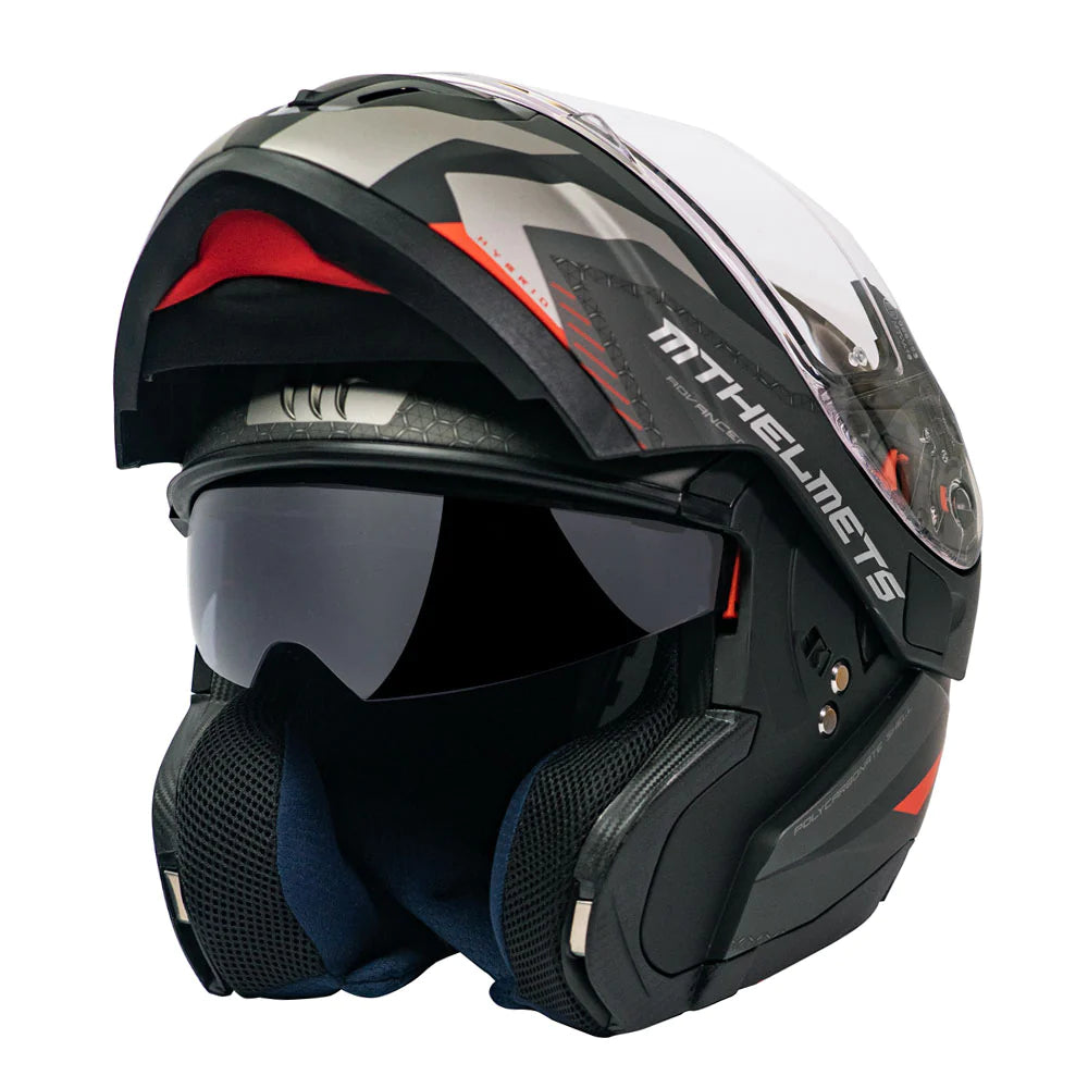 Casco De Moto MT Helmets - ATOM SV Híbrido F5 Rojo Mate + Antiempañante Fogoff