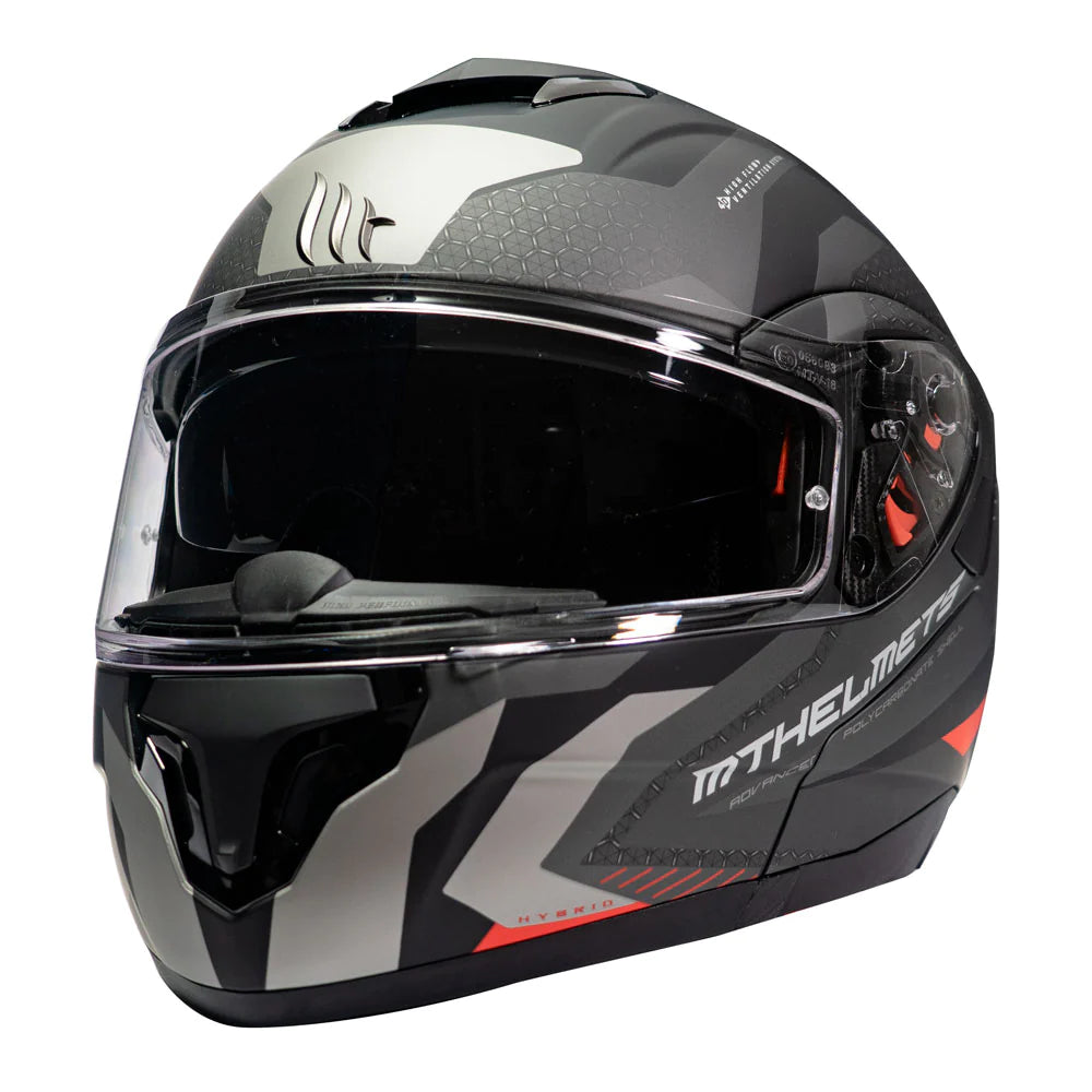 Casco De Moto MT Helmets - ATOM SV Híbrido F5 Rojo Mate + Antiempañante Fogoff