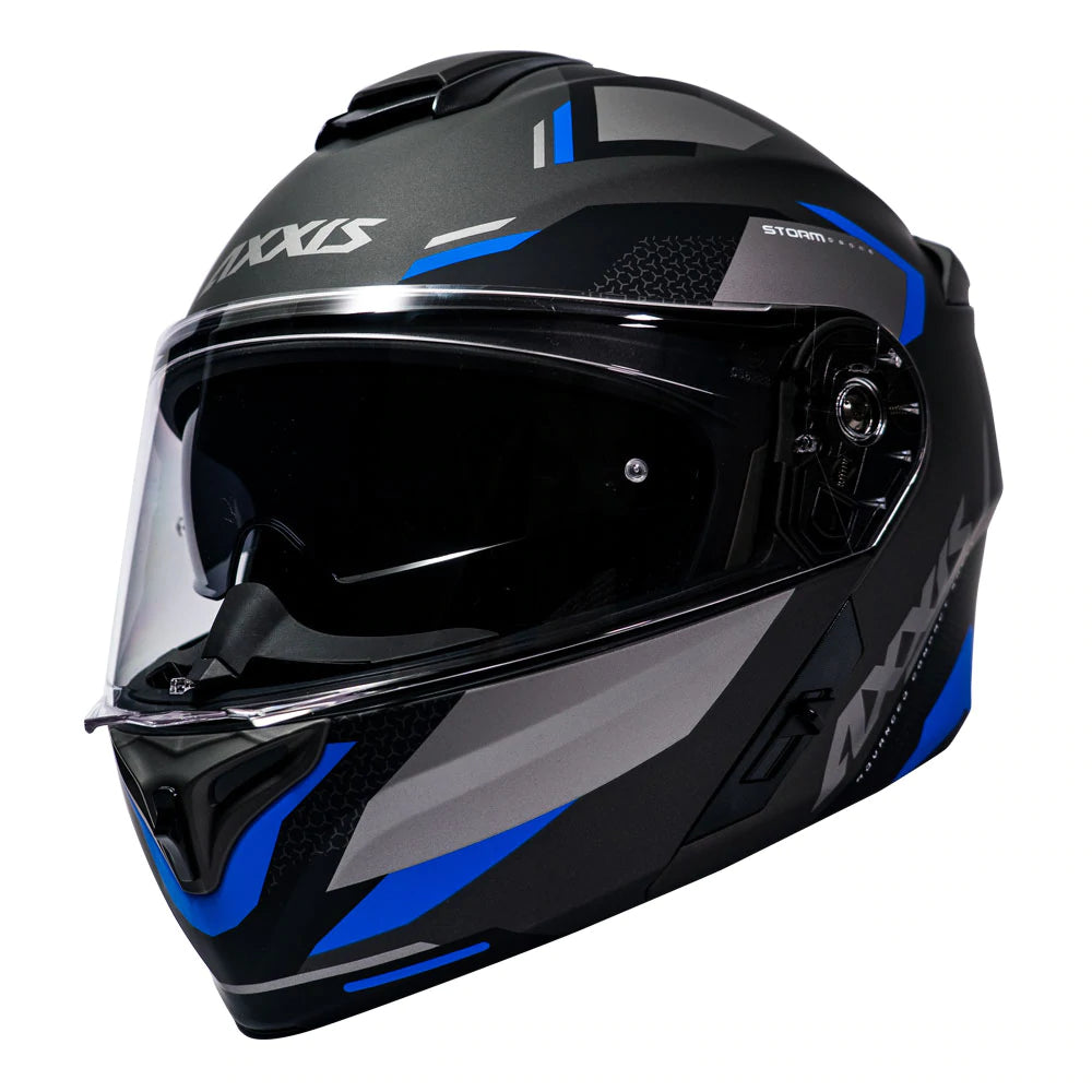 Casco Abatible Axxis Storm Drone D7 Azul