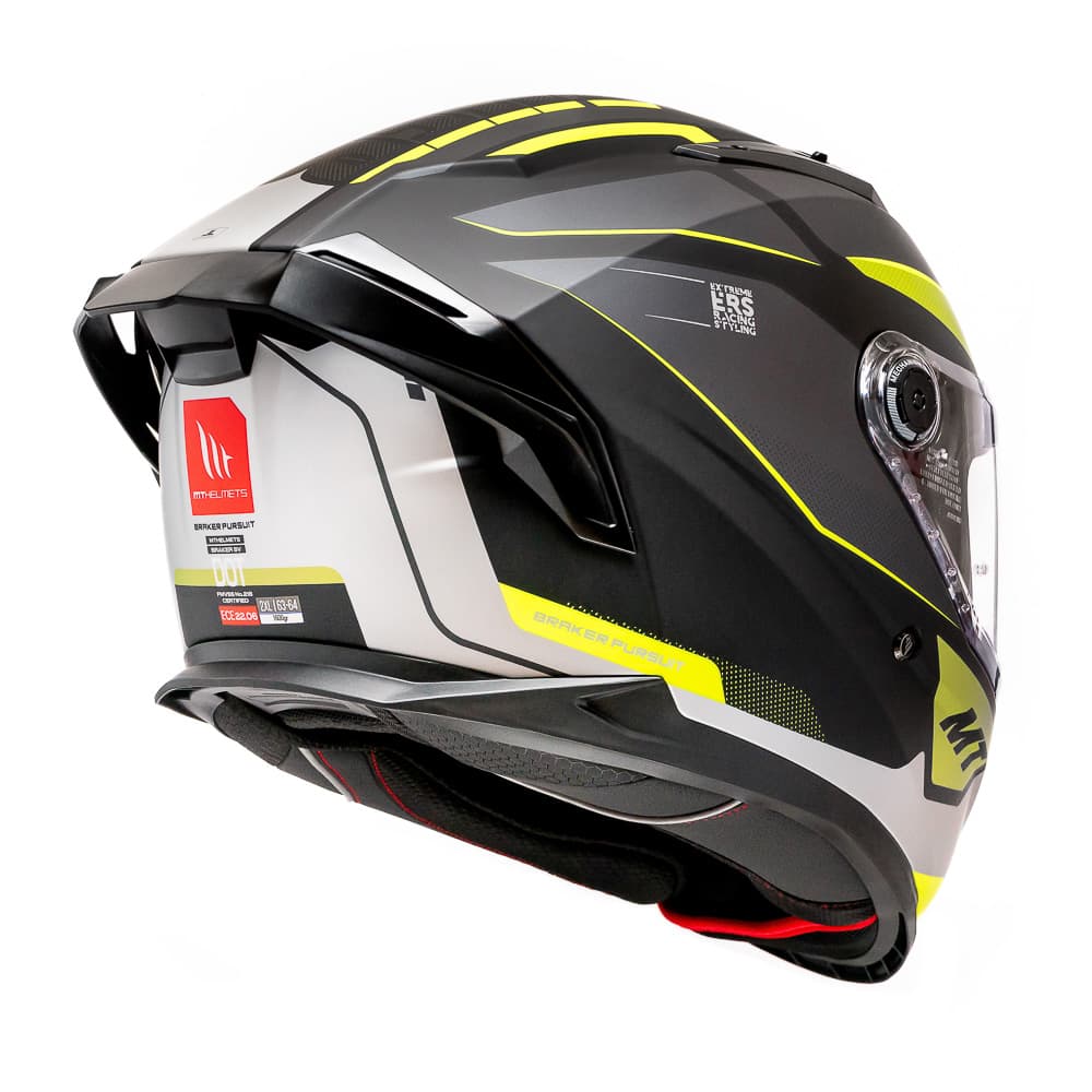 Casco MT Helmets Braker SV B3 Pursuit Amarillo Fluor