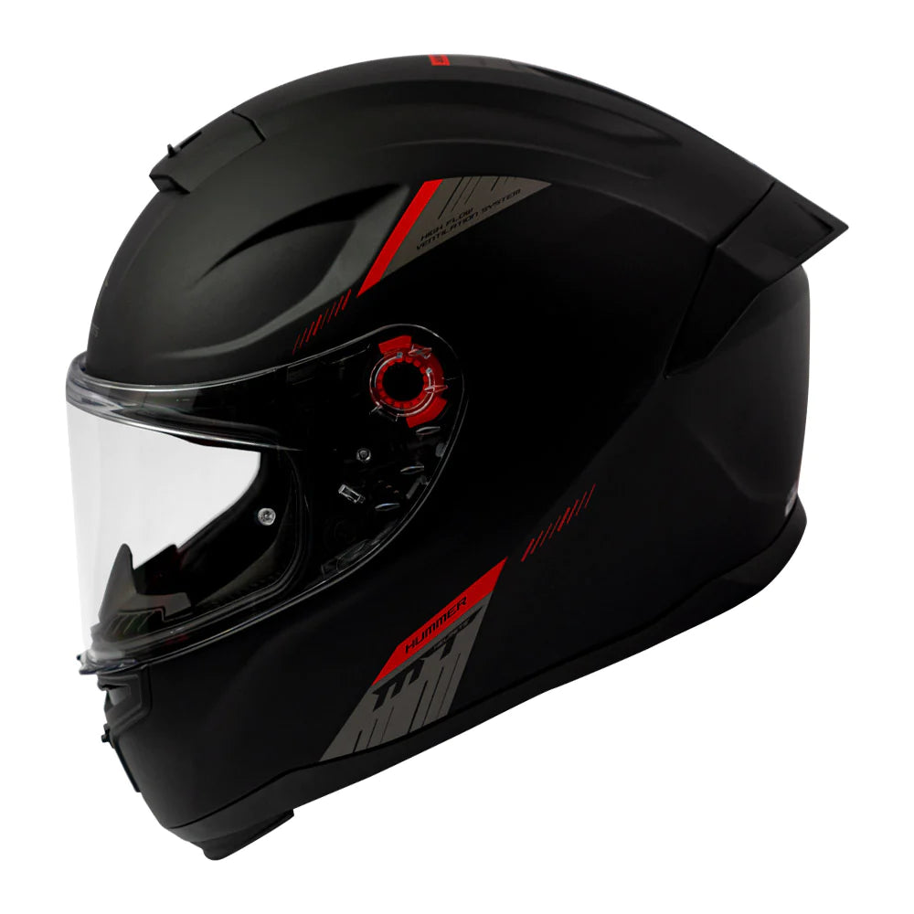 Casco De Moto MT Helmets Hummer Solid A1 Negro Mate + Pantalla Dark
