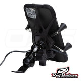 Soporte para celular moto jg con cargador base para espejos o tornillos