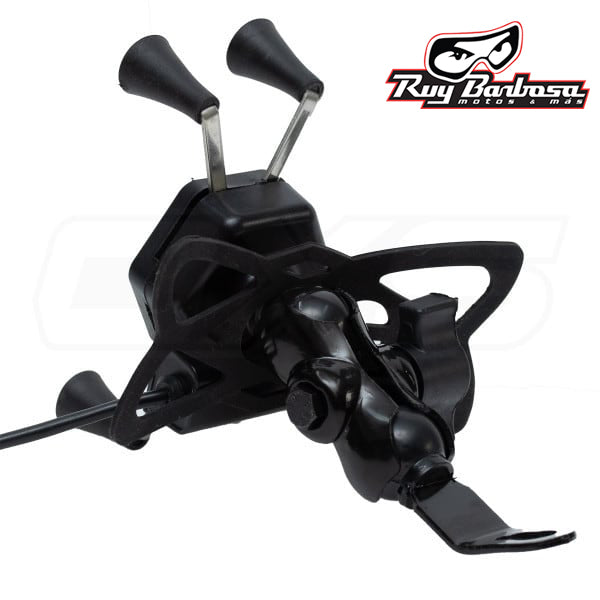 Soporte para celular moto jg con cargador base para espejos o tornillos