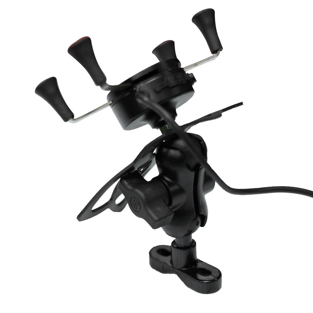 Soporte celular moxi con cargador usb para moto base espejo y volante