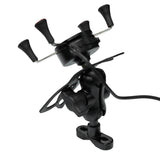 Soporte celular moxi con cargador usb para moto base espejo y volante