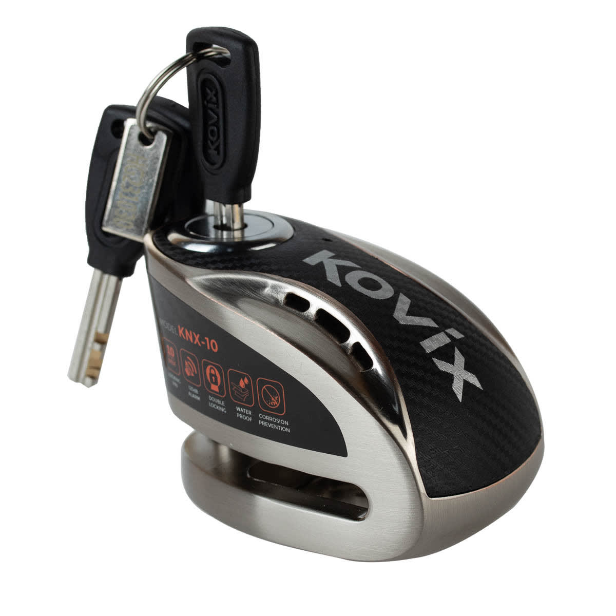 Candado disco para moto kovix knx10 metal con alarma 120db seguro de 10mm doble lock
