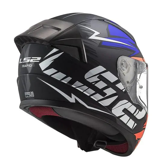 CASCO INTEGRAL LS2 FF353 EVO RAPID CHROMO NARANJO AZUL FLUO