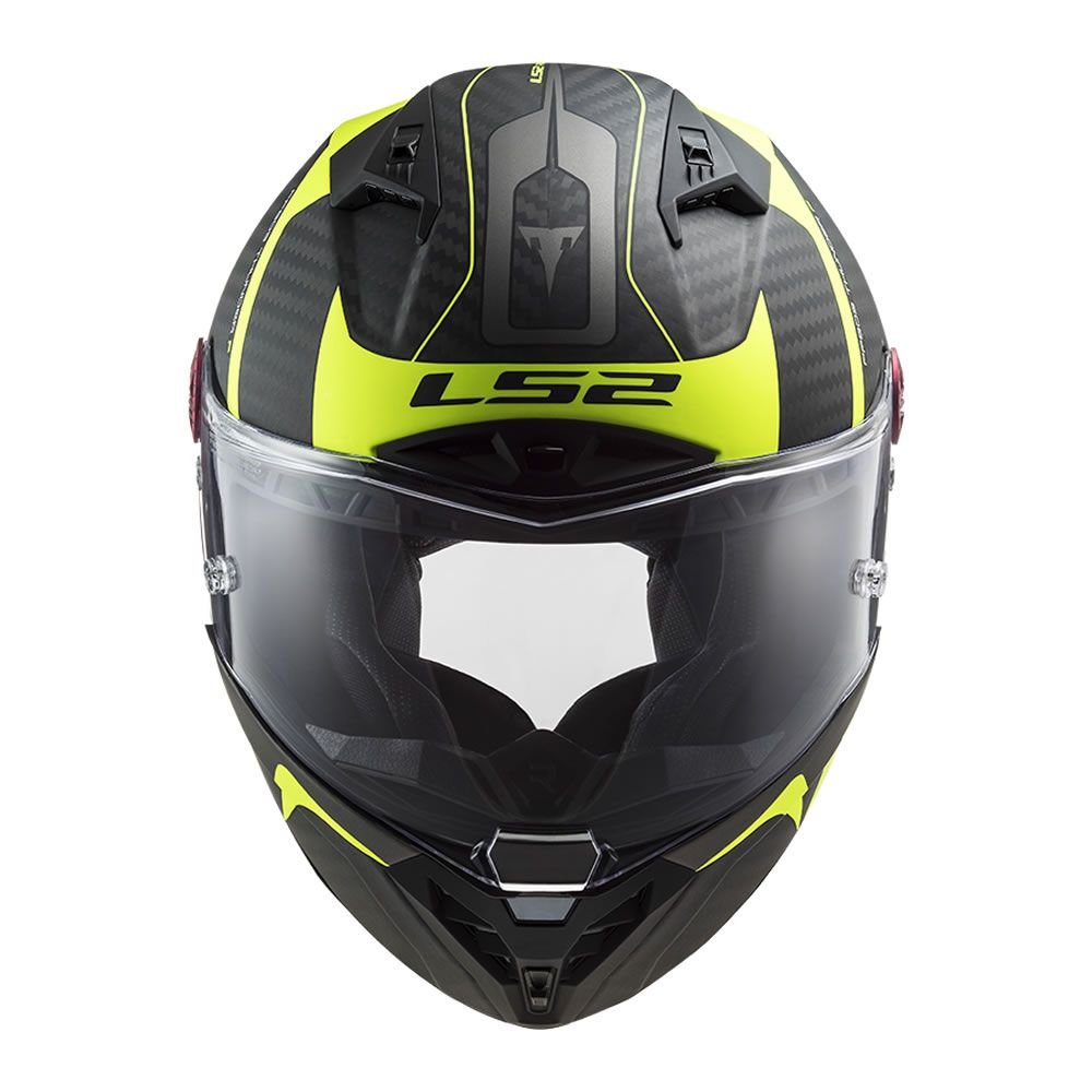 Casco INTEGRAL CARBONO LS2 FF805 THUNDER RACING1 AMARILLO MATTE
