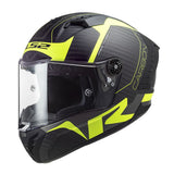 Casco INTEGRAL CARBONO LS2 FF805 THUNDER RACING1 AMARILLO MATTE