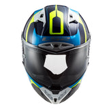 Casco INTEGRAL CARBONO LS2 FF805 THUNDER RACING1 AZUL AMARILLO