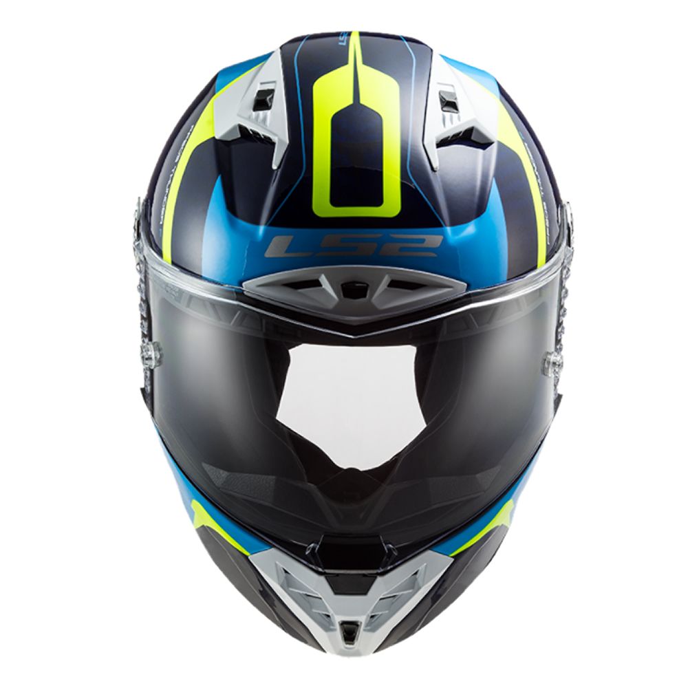 Casco INTEGRAL CARBONO LS2 FF805 THUNDER RACING1 AZUL AMARILLO