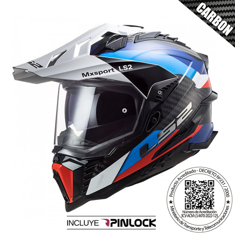CASCO LS2 MX701 EXPLORER CARBON FRONTIER NEGRO AZUL