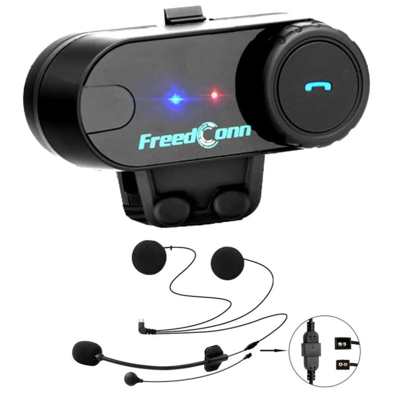 MANOS LIBRES BLUETOOTH FREEDCONN T-COM VB PARA CASCO MOTO CON INTERCOMUNICADOR Y RADIO FM
