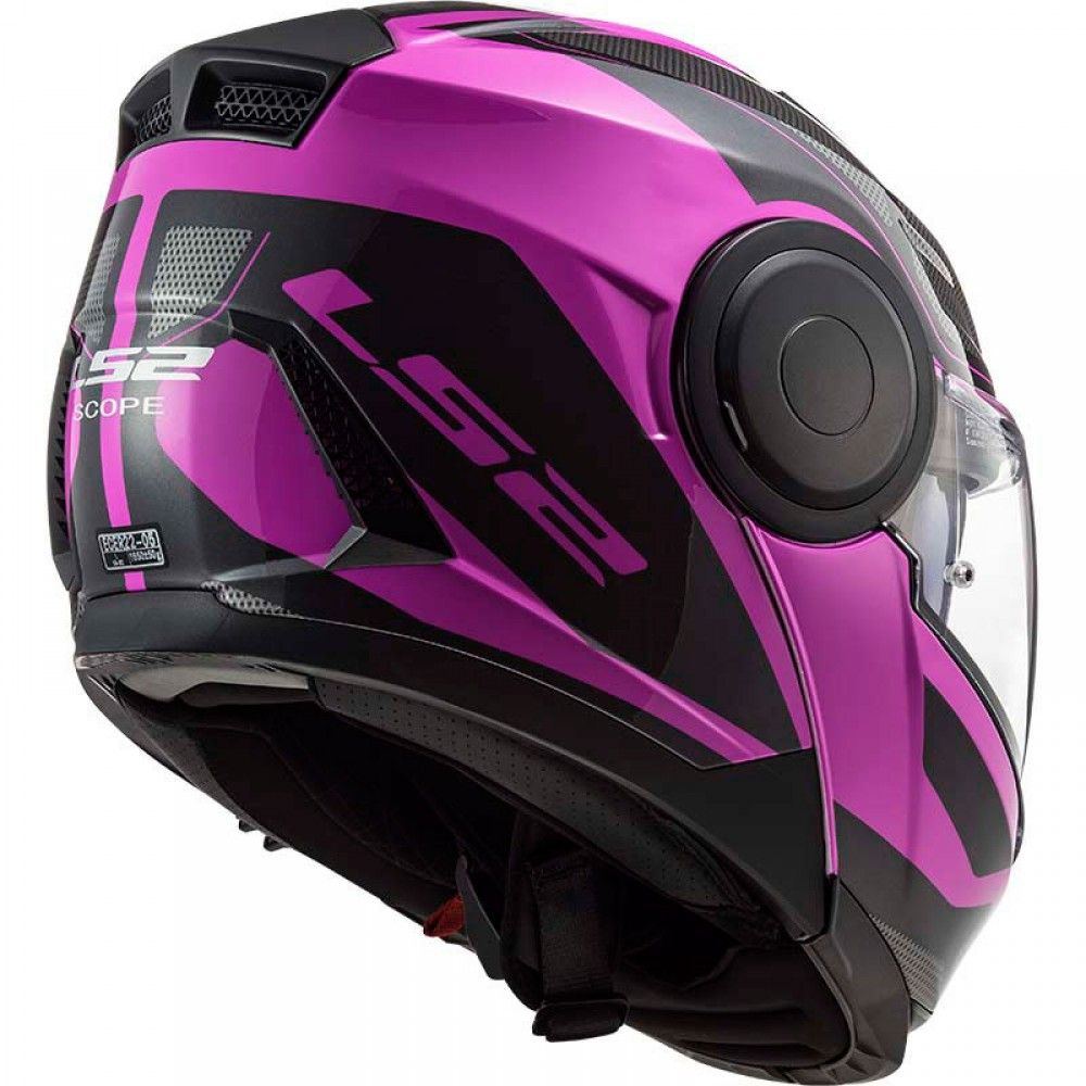 Casco ABATIBLE LS2 FF902 SCOPE AXIS NEGRO ROSA