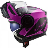 Casco ABATIBLE LS2 FF902 SCOPE AXIS NEGRO ROSA