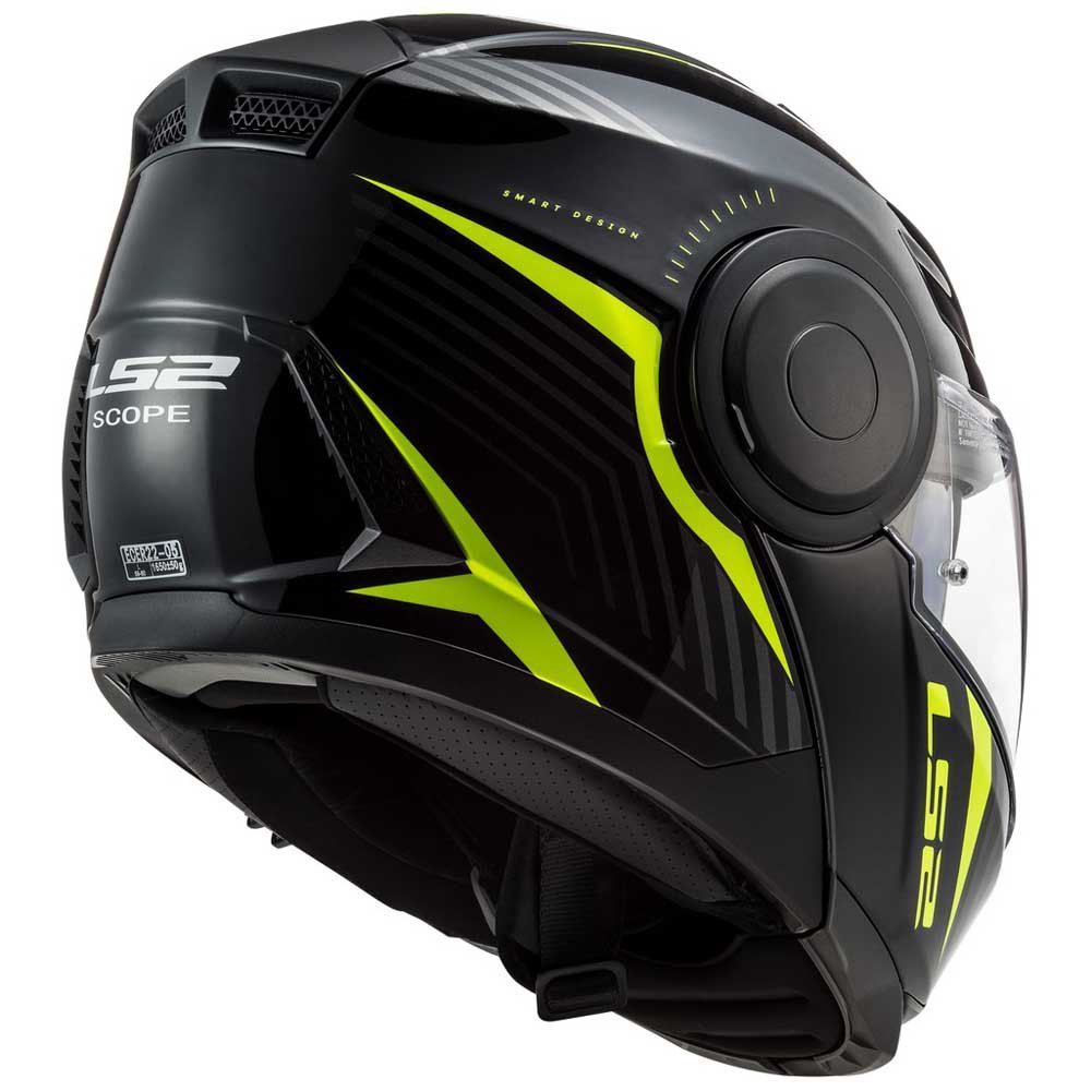 Casco ABATIBLE LS2 FF902 SCOPE SKID NEGRO AMARILLO