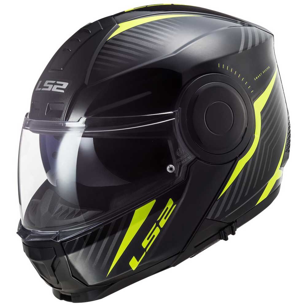 Casco ABATIBLE LS2 FF902 SCOPE SKID NEGRO AMARILLO