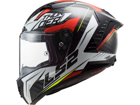Casco INTEGRAL CARBONO LS2 FF805 THUNDER C CHASE WHITE RED